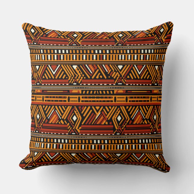 Oreiller à lancer style imprimé africain (Recto)