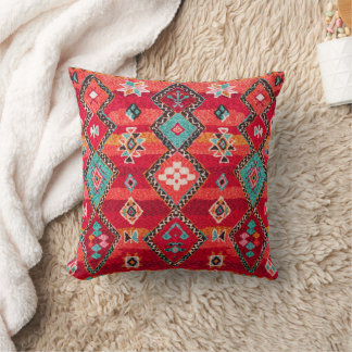Oreiller à lancer traditionnel bohème marocain rou