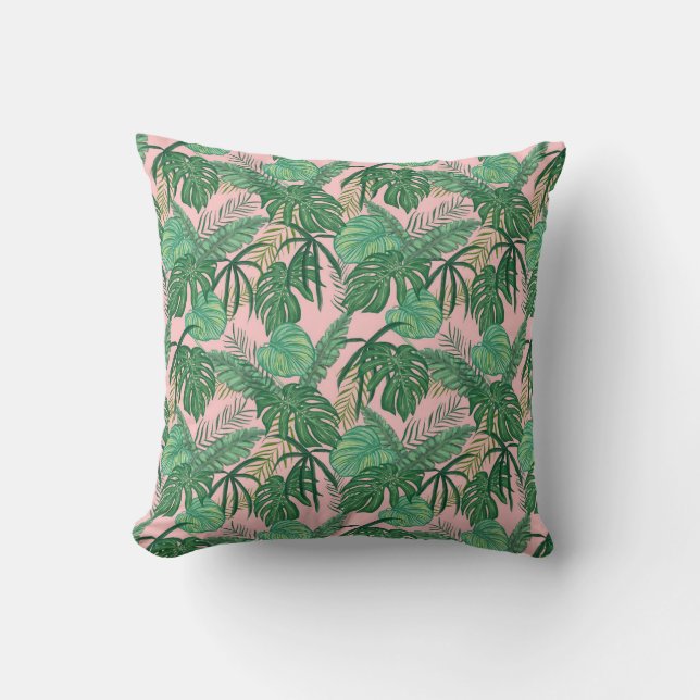 Oreiller à lancer Tropical Reversible Feuille vert (Recto)