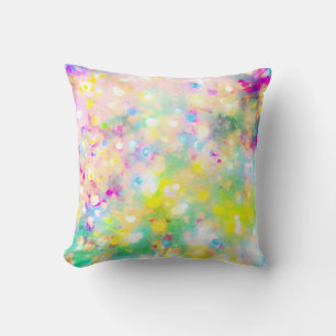 Oreiller à lancer vert et rose Holographique