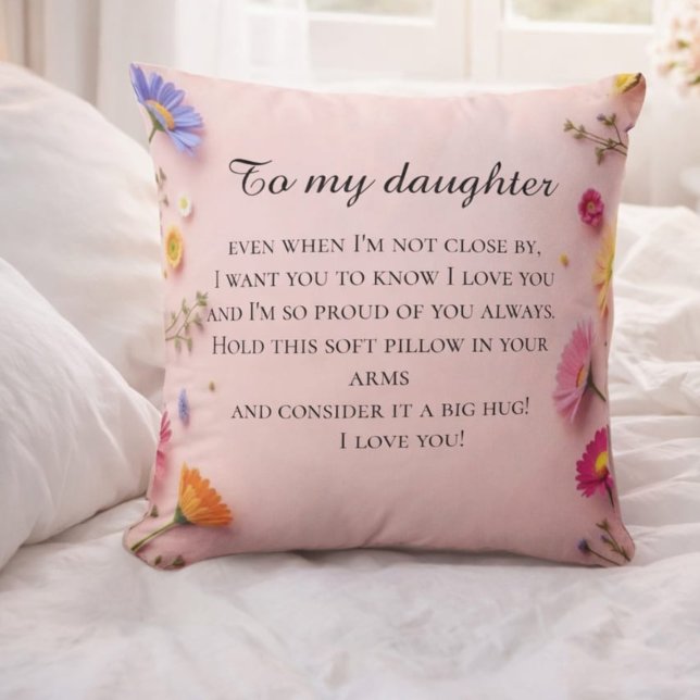 Oreiller « À ma fille – Je t'aime pour toujours » (Créateur téléchargé)