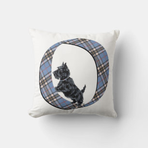 Oreiller à monogramme O Terrier Écossais