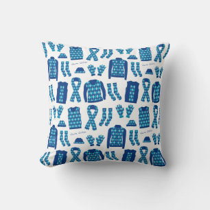 Oreiller à motif Argyle bleu