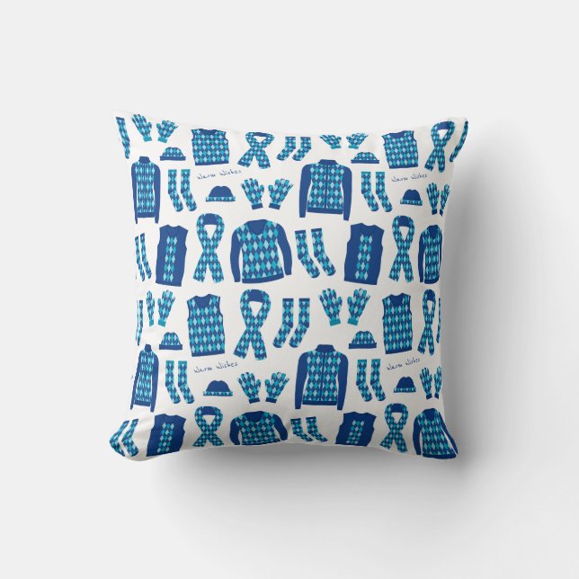 Oreiller à motif Argyle bleu (Recto)