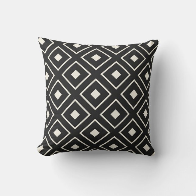 Oreiller à motif carré noir (Recto)