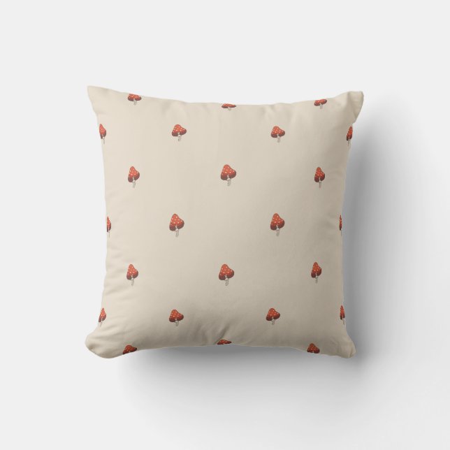 Oreiller à motif champignon neutre (Recto)