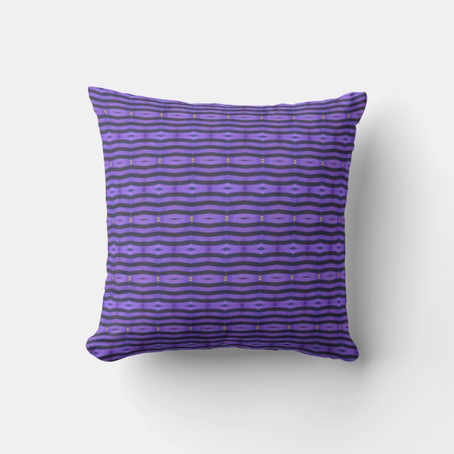 Oreiller à motif d'art géométrique lignes violette (Recto)