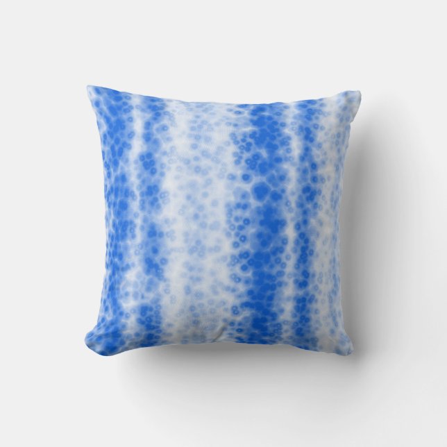 Oreiller à motif de bulles en aquarelle bleu ciel  (Recto)