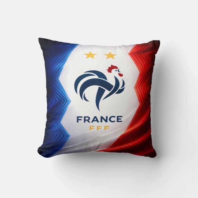 Oreiller à motif de coq avec drapeau français (Recto)
