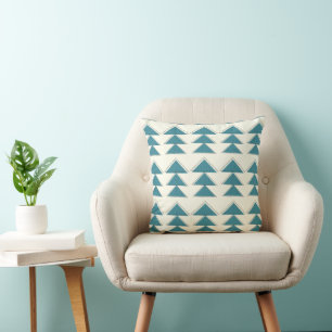 Oreiller à motif de flèche moderne Aqua
