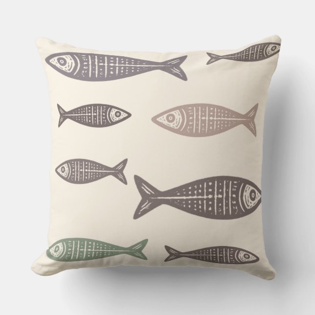 Oreiller à motif de poissons côtiers (Recto)