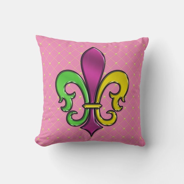Oreiller à motif Fleur de Lis de couleur élégante (Recto)