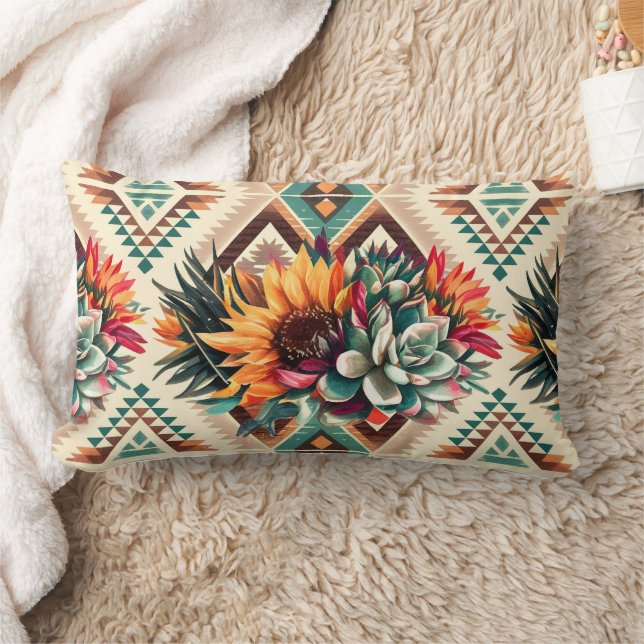 oreiller à motif floral artistique (Couverture)
