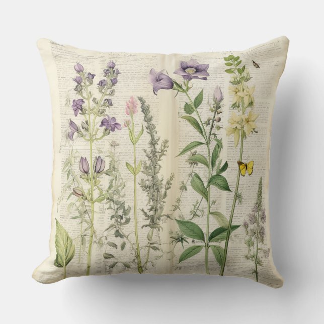Oreiller à motif floral vintage (Recto)