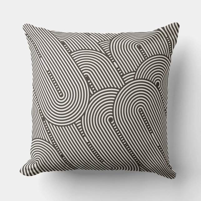 Oreiller à motif lignes rétro (Recto)