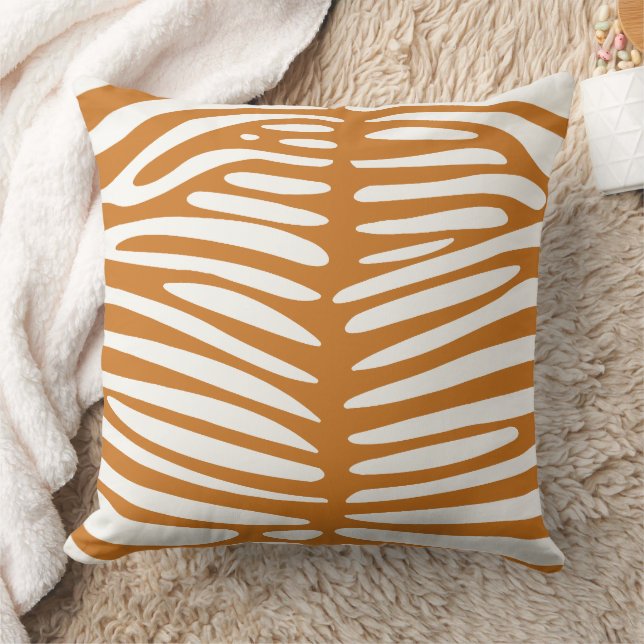 Oreiller à motif zèbre Ocre et Blanc Cassé (Couverture)