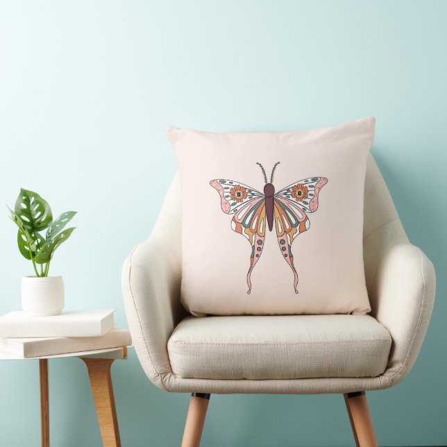 Oreiller à papillon rose, Papillon (Chaise)