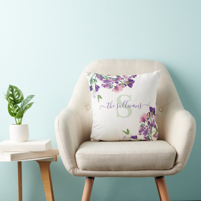 Oreiller à pois de senteur aquarelle avec monogram (Chaise)