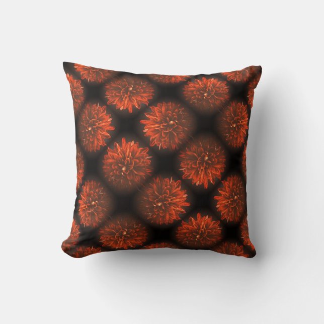 Oreiller à projectile rouge pâle Chrysanthème (Recto)