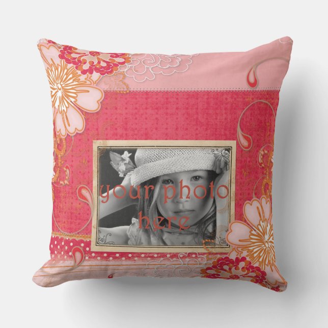 Oreiller à projection de photo rose rouge (Recto)