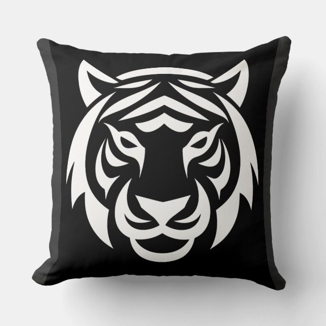 Oreiller à visage de tigre blanc (Recto)