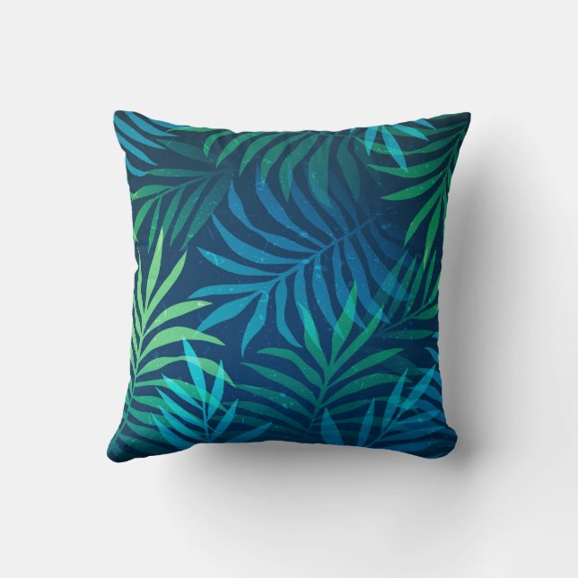 Oreiller Abstrait de la feuille tropicale (Verso)
