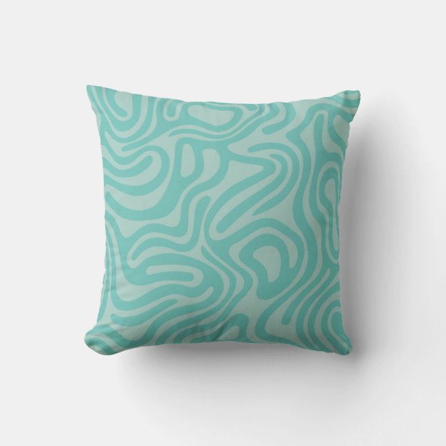 Oreiller Abstrait Motifs bleu vert (Recto)