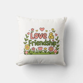 Oreiller accent en coton confortable Love & Friend