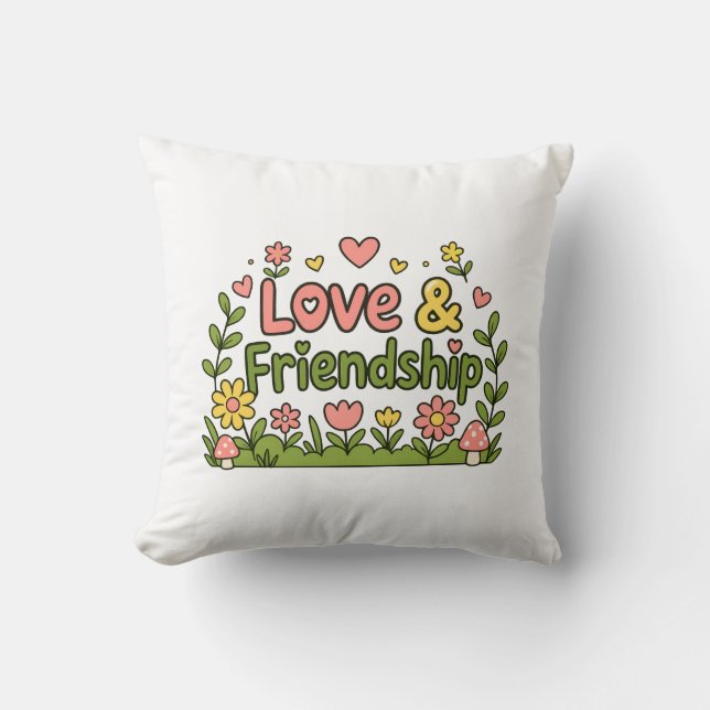 Oreiller accent en coton confortable Love & Friend (Recto)