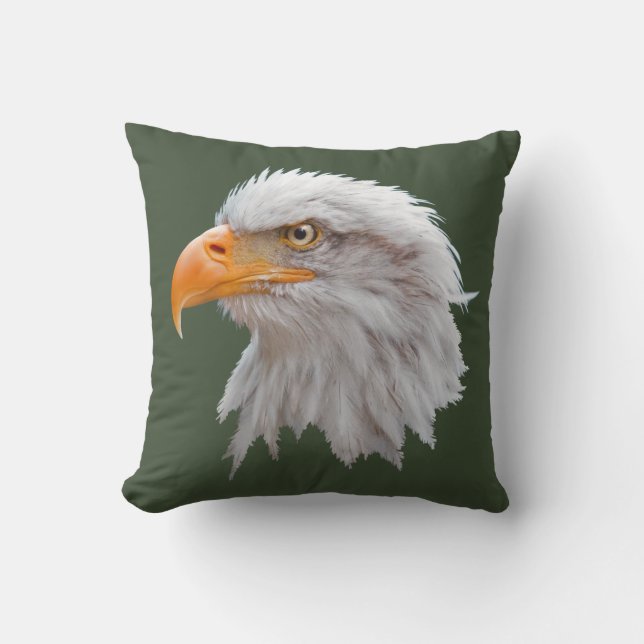 Oreiller Aigle Royal d'Alaska (Vert foncé) (Recto)