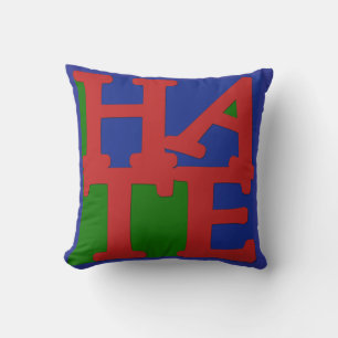 Oreiller amusant d'art pop "HAINE"