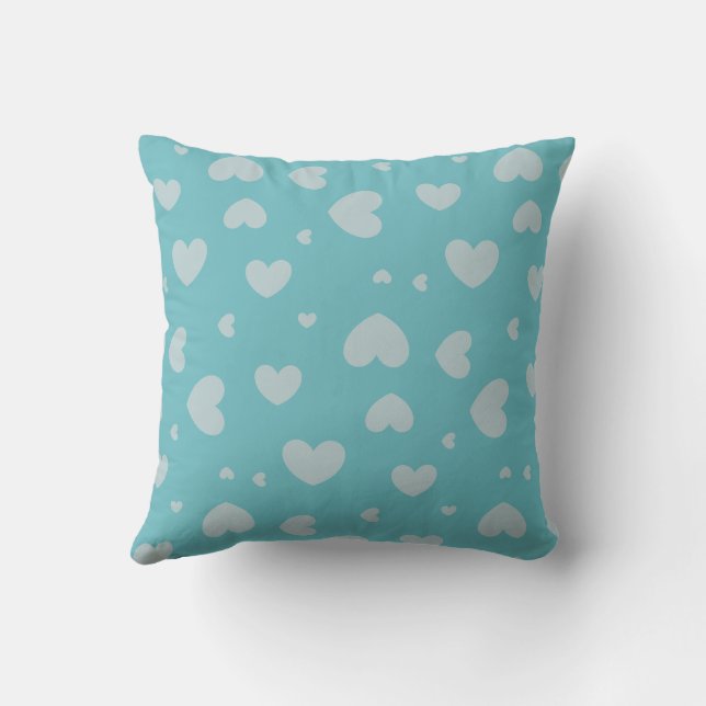 Oreiller Aqua avec coeurs HAMbyWG (Verso)