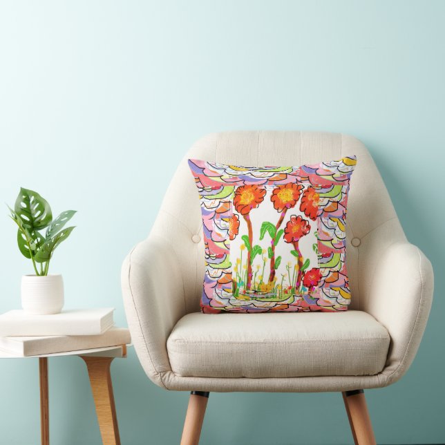 Oreiller - Art Déco Floral  (Chaise)