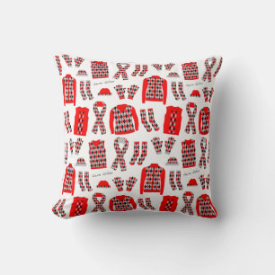 Oreiller Articles à motif Argyle rouge