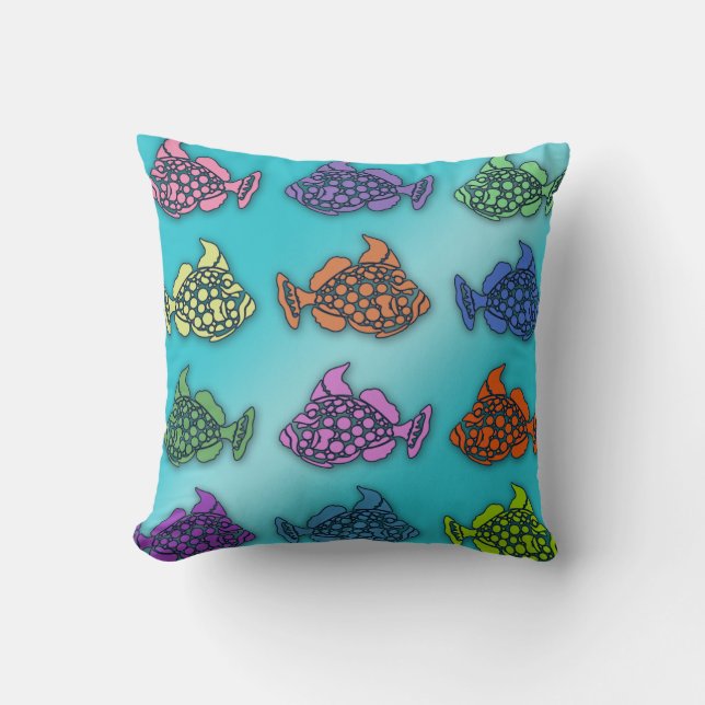 Oreiller au motif de poissons pastel magnifiques (Recto)