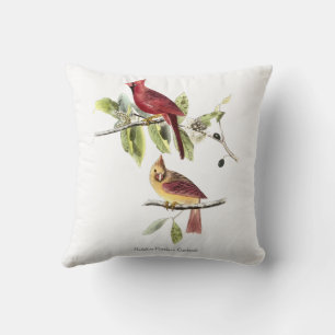 Oreiller Audubon Cardinals du Nord