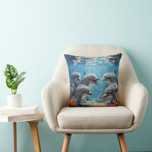 Oreiller avec dauphins.
