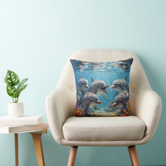 Oreiller avec dauphins.