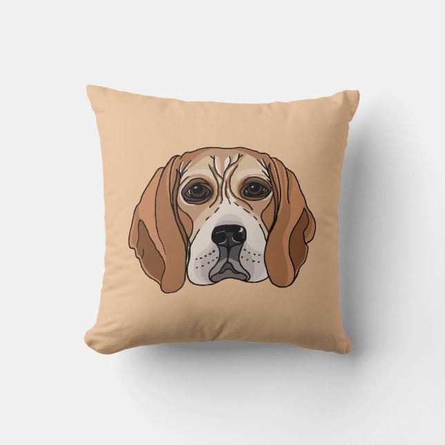 Oreiller avec illustration de chien Beagle (Recto)