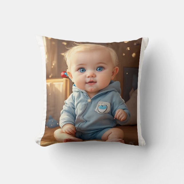 Oreiller avec logo de bébé mignon – Nurserie adora (Recto)