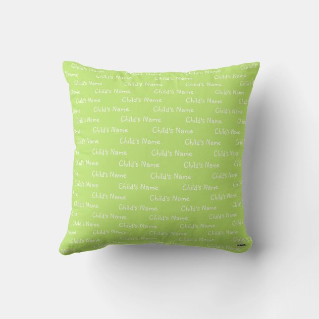 Oreiller avec nom d'enfant LimeGreen HAMbyWG (Verso)