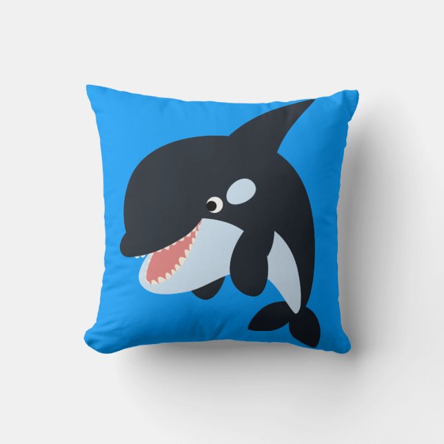 Oreiller Baleine Tueuse de Dessin Animé Joyeux et  (Recto)