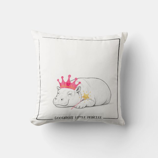 Oreiller bébé hippopotame pygmée princesse (Recto)
