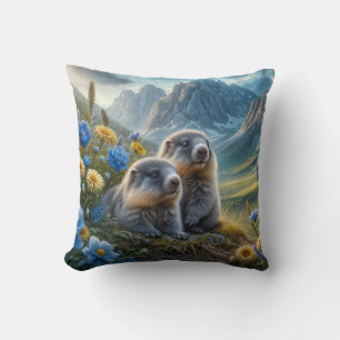 Oreiller bébé marmottes