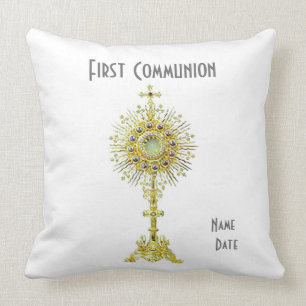 Oreiller blanc de première communion 20".  20”