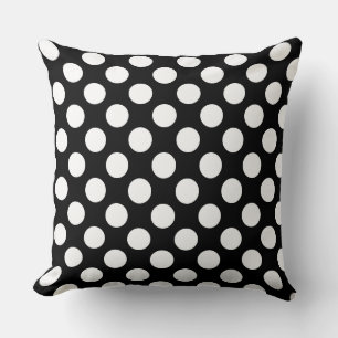 Oreiller blanc personnalisé à grand point Polka