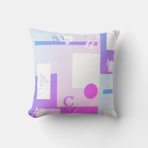 Oreiller blanc rose violet Abstrait Art