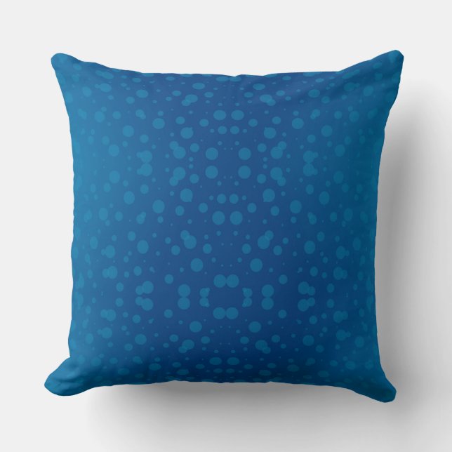 Oreiller bleu avec un motif de cercles turquoise (Recto)