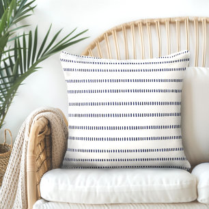 Oreiller bleu indien blanc