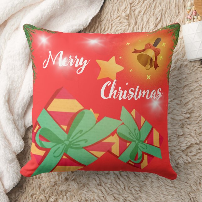 Oreiller Brossé Personnalisé Joyeux Noël (Couverture)